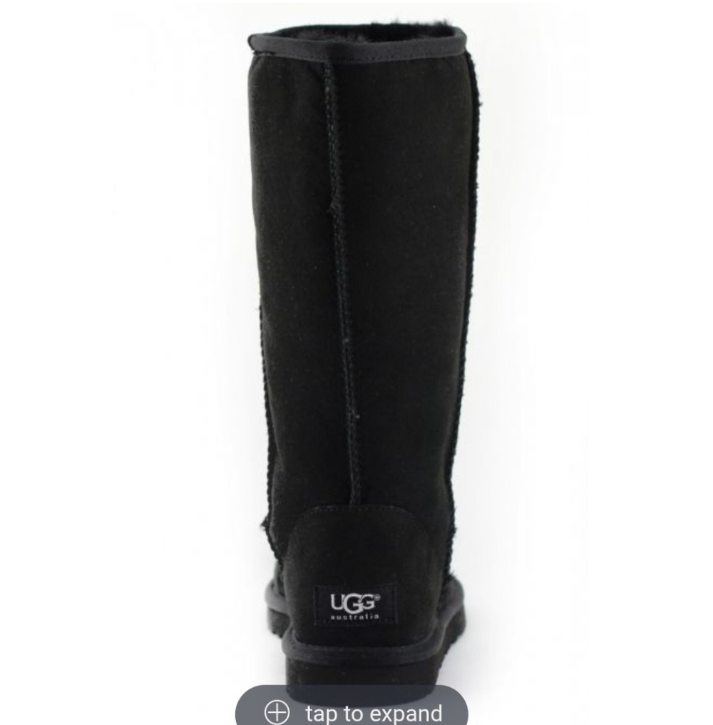 Ugg Australia Women's Classic Tall Boot 5815 Size 8 Black Suede Sherpa Lined